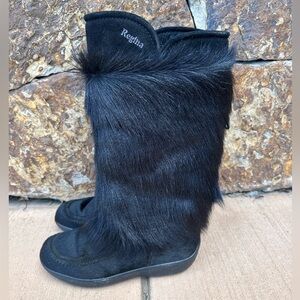 Regina Imports women's Black faux fur snow Boots 37
